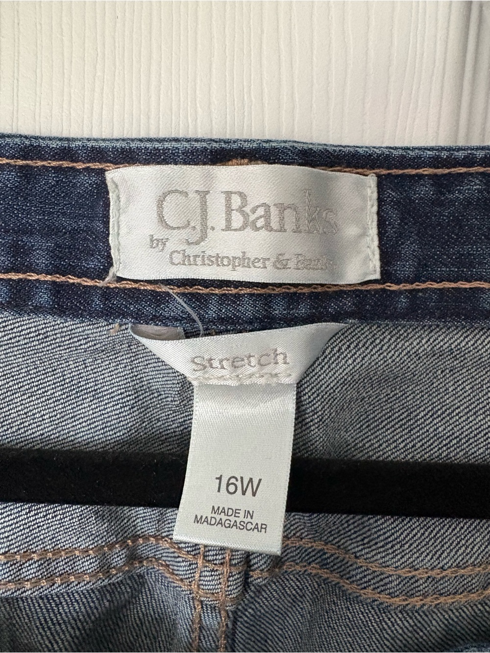 CJ Banks Light Blue Stretch Jeggings with Contrast Stitching